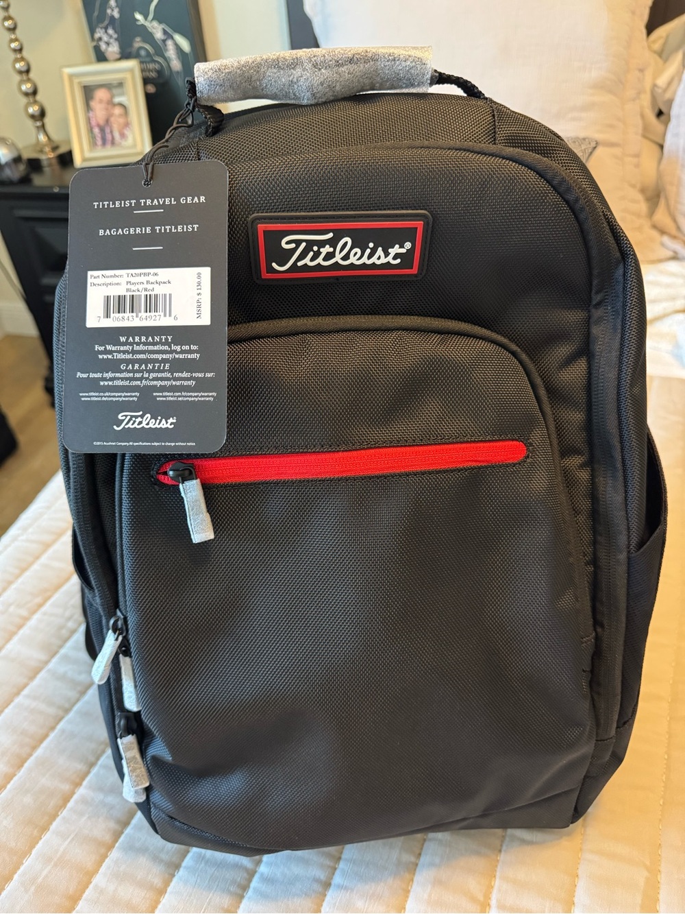 Titleist Players Backpack Black Red TA20PBP-06 Golf Laptop Travel NWT
